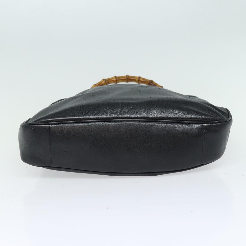 GUCCI Bamboo Shoulder Bag Leather Black 001 1998 1577 75956