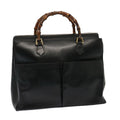 GUCCI Bamboo Hand Bag Leather Black 002 2850 0322 0 75958