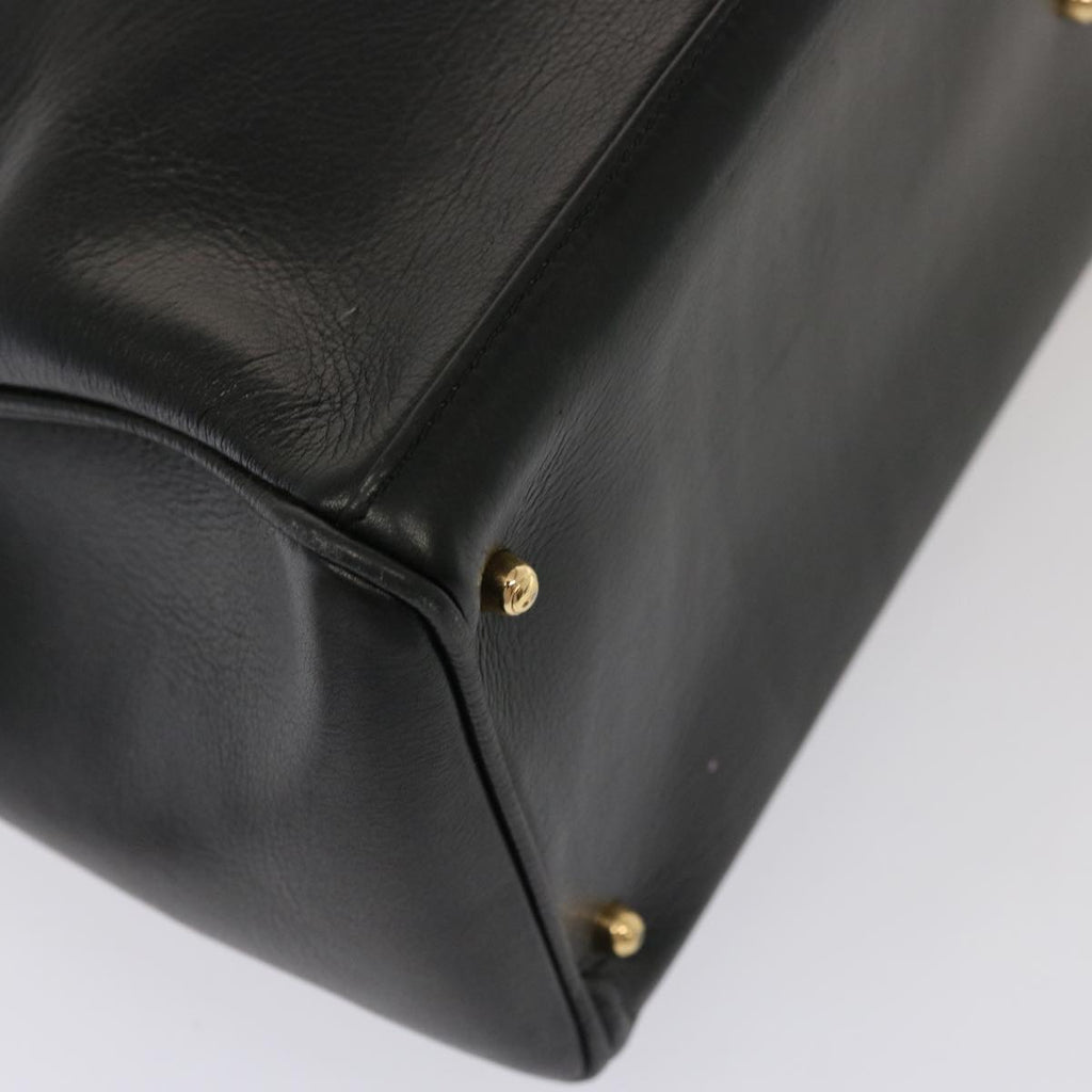 GUCCI Bamboo Hand Bag Leather Black 002 2850 0322 0 75958