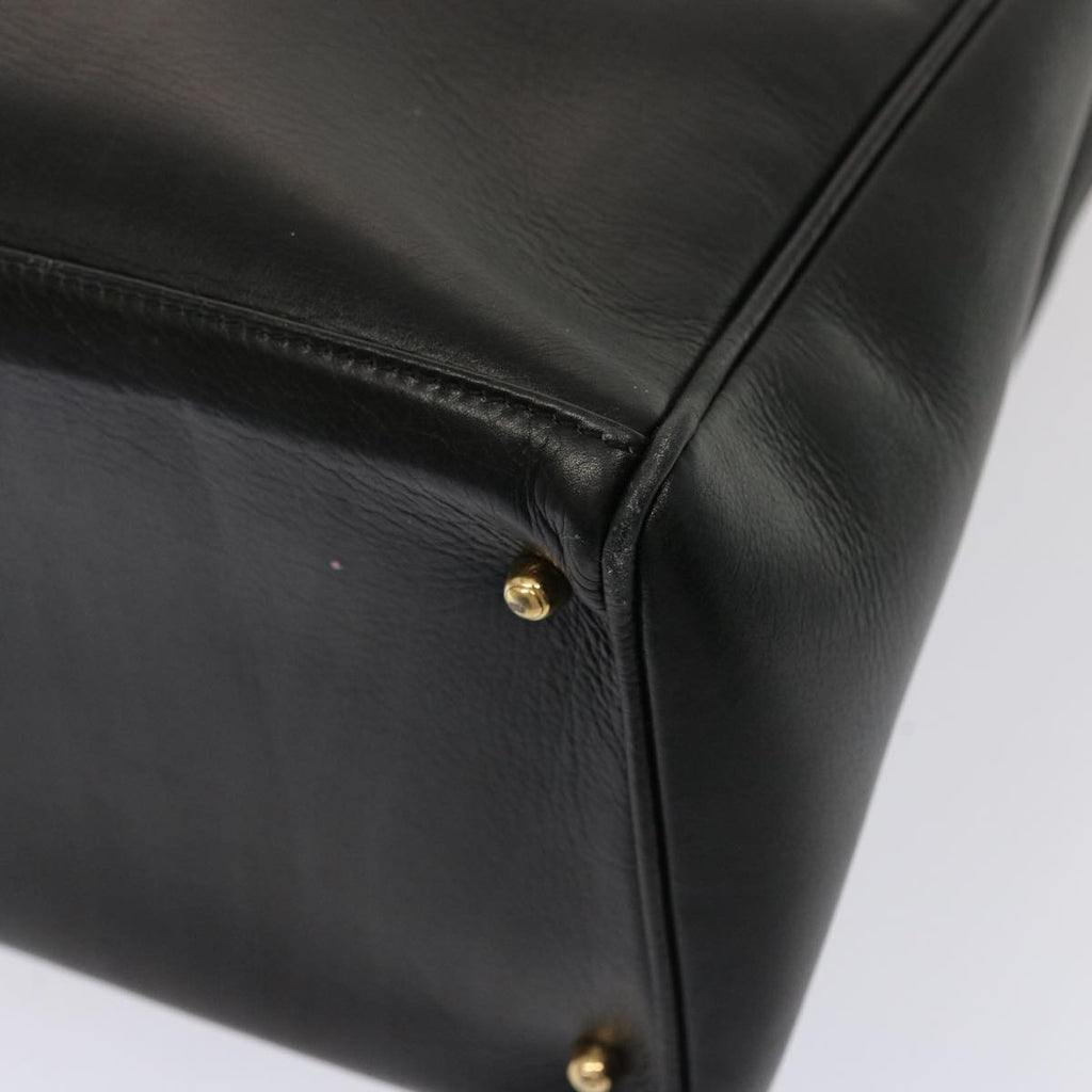 GUCCI Bamboo Hand Bag Leather Black 002 2850 0322 0 75958