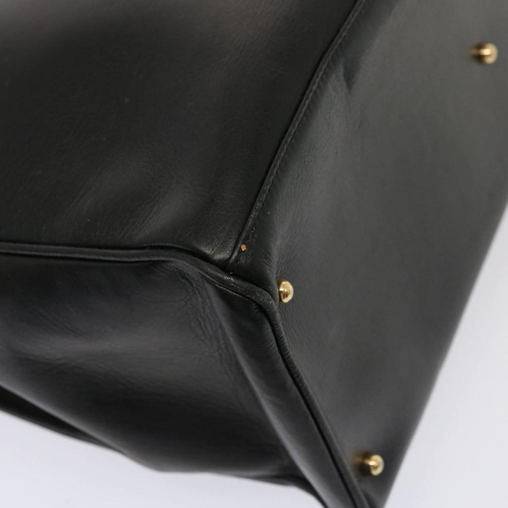 GUCCI Bamboo Hand Bag Leather Black 002 2850 0322 0 75958