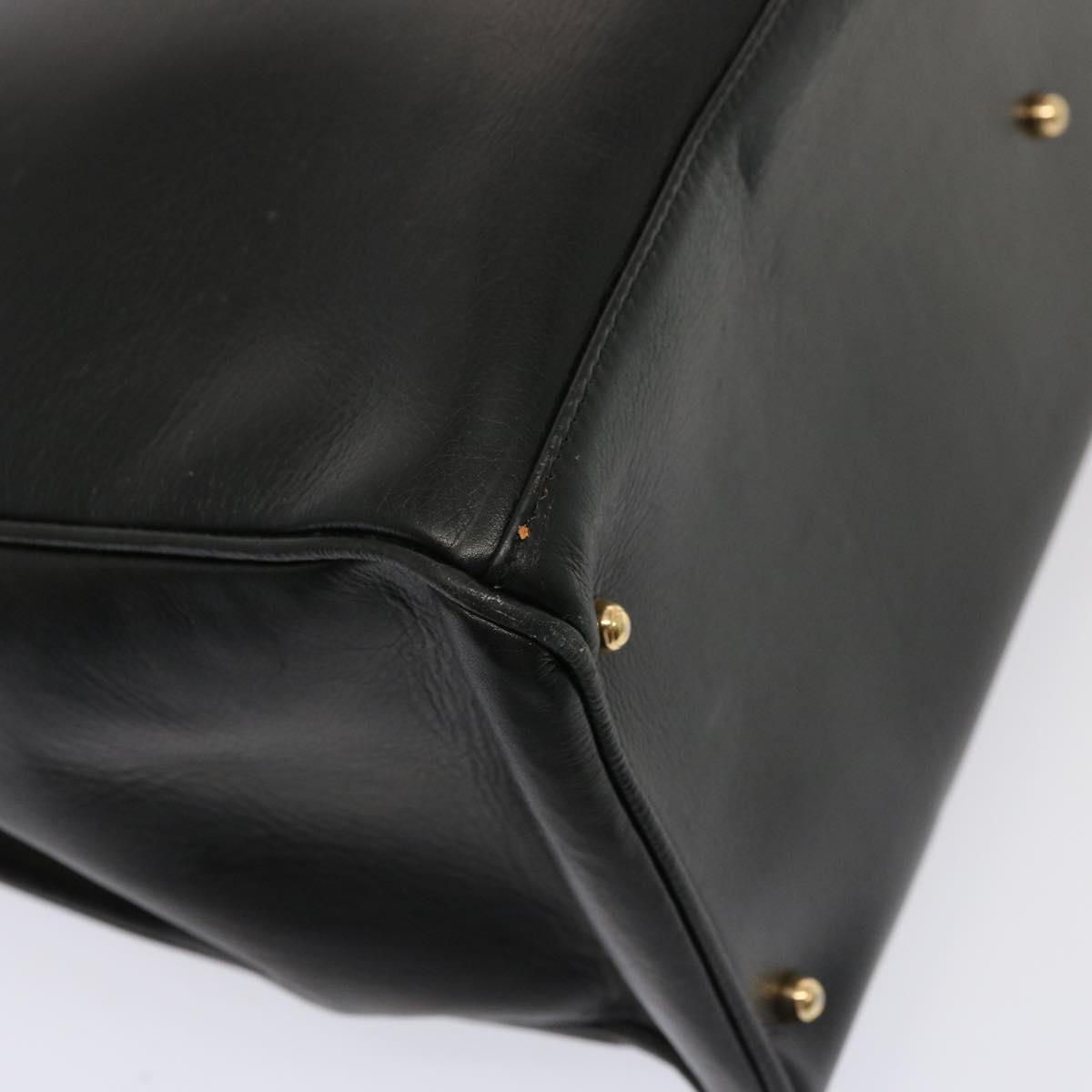 GUCCI Bamboo Hand Bag Leather Black 002 2850 0322 0 75958