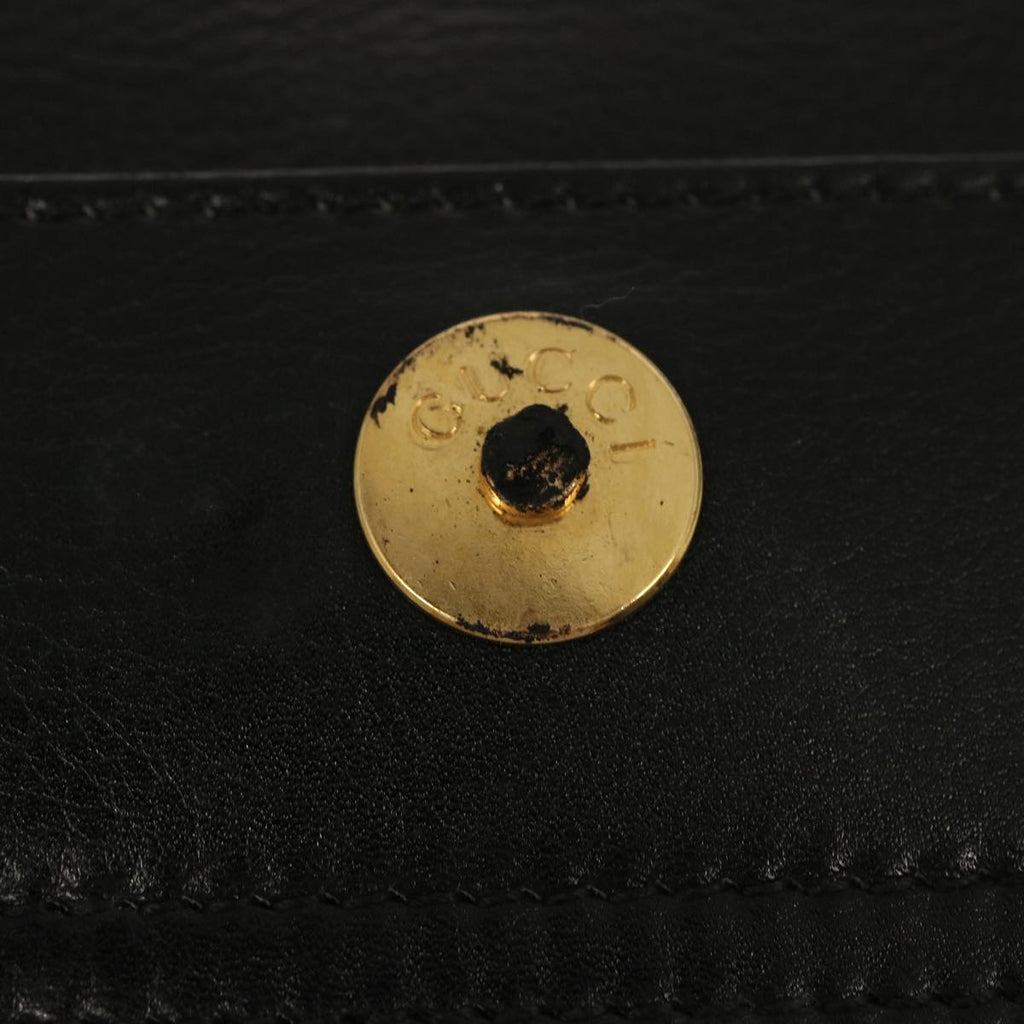 GUCCI Bamboo Hand Bag Leather Black 002 2850 0322 0 75958