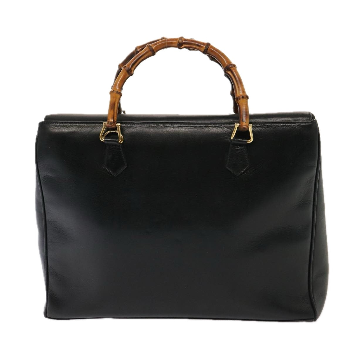 GUCCI Bamboo Hand Bag Leather Black 002 2850 0322 0 75958