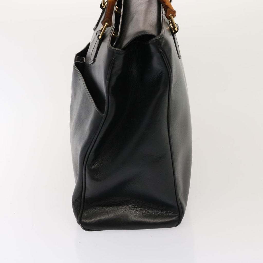 GUCCI Bamboo Hand Bag Leather Black 002 2850 0322 0 75958