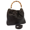 GUCCI Bamboo Shoulder Bag Leather 2way Brown 001 1677 002058 75959