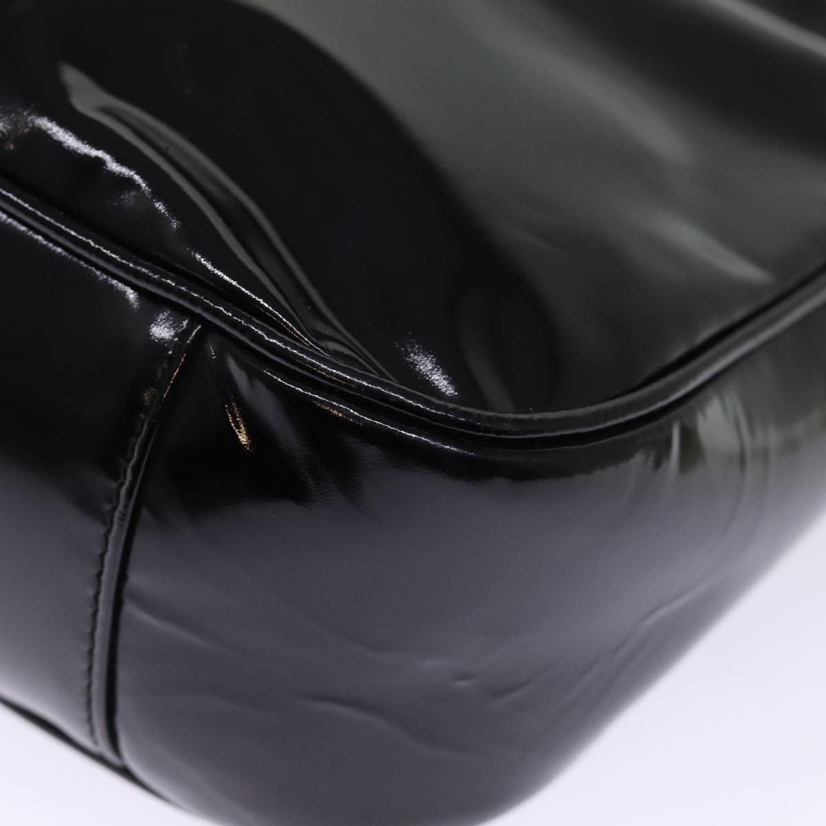 GUCCI Hand Bag Enamel Black 001 1638 2615 75960