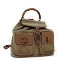 GUCCI Bamboo Backpack Suede Beige 003 2058 0016 75961