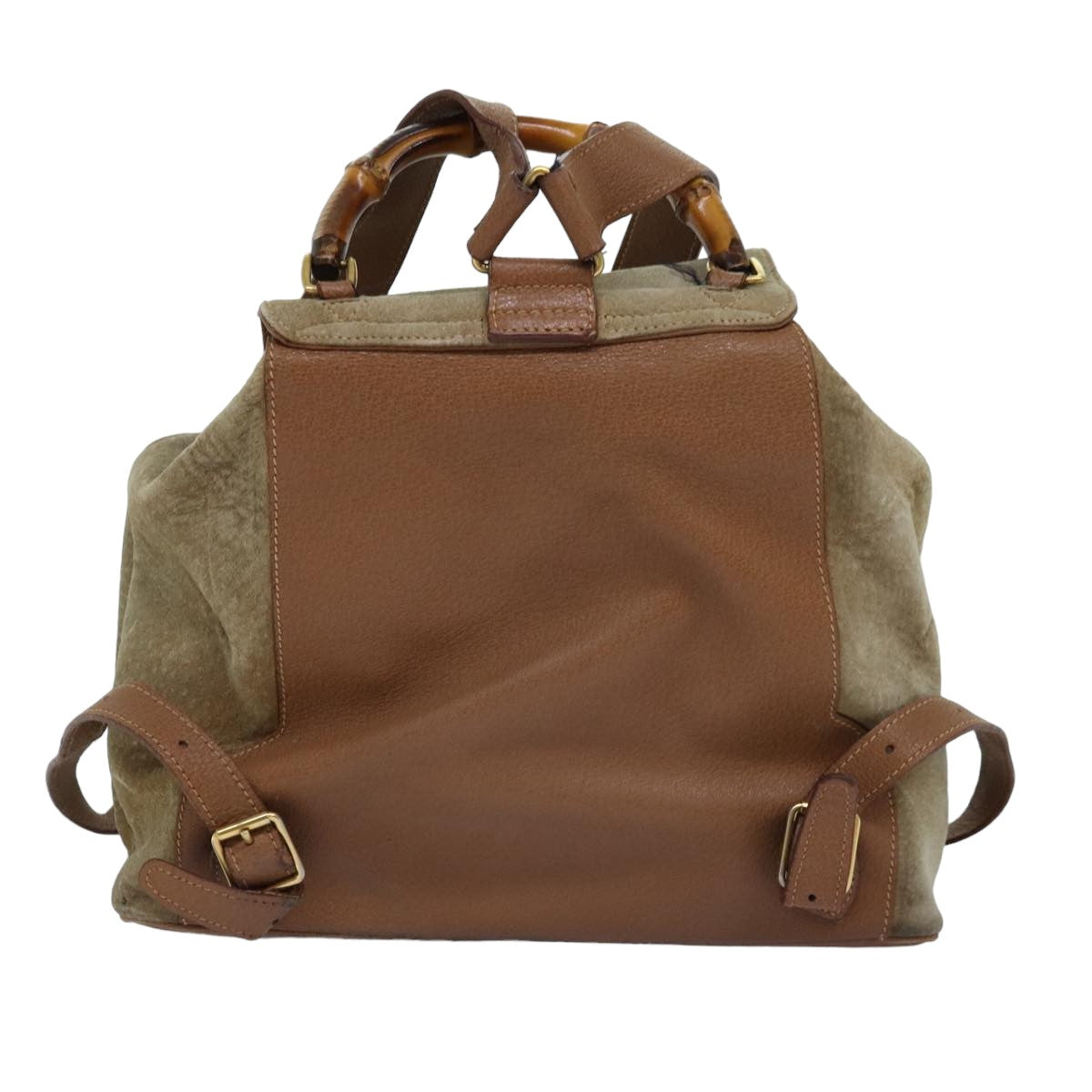 GUCCI Bamboo Backpack Suede Beige 003 2058 0016 75961