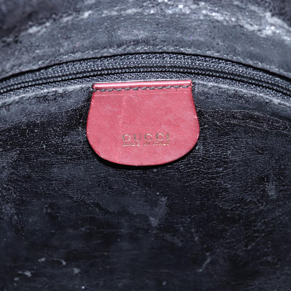 GUCCI Bamboo Shoulder Bag Suede 2way Red 001 1705 1638 75962