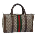 GUCCI GG Supreme Web Sherry Line Boston Bag PVC Beige Red Green 75964