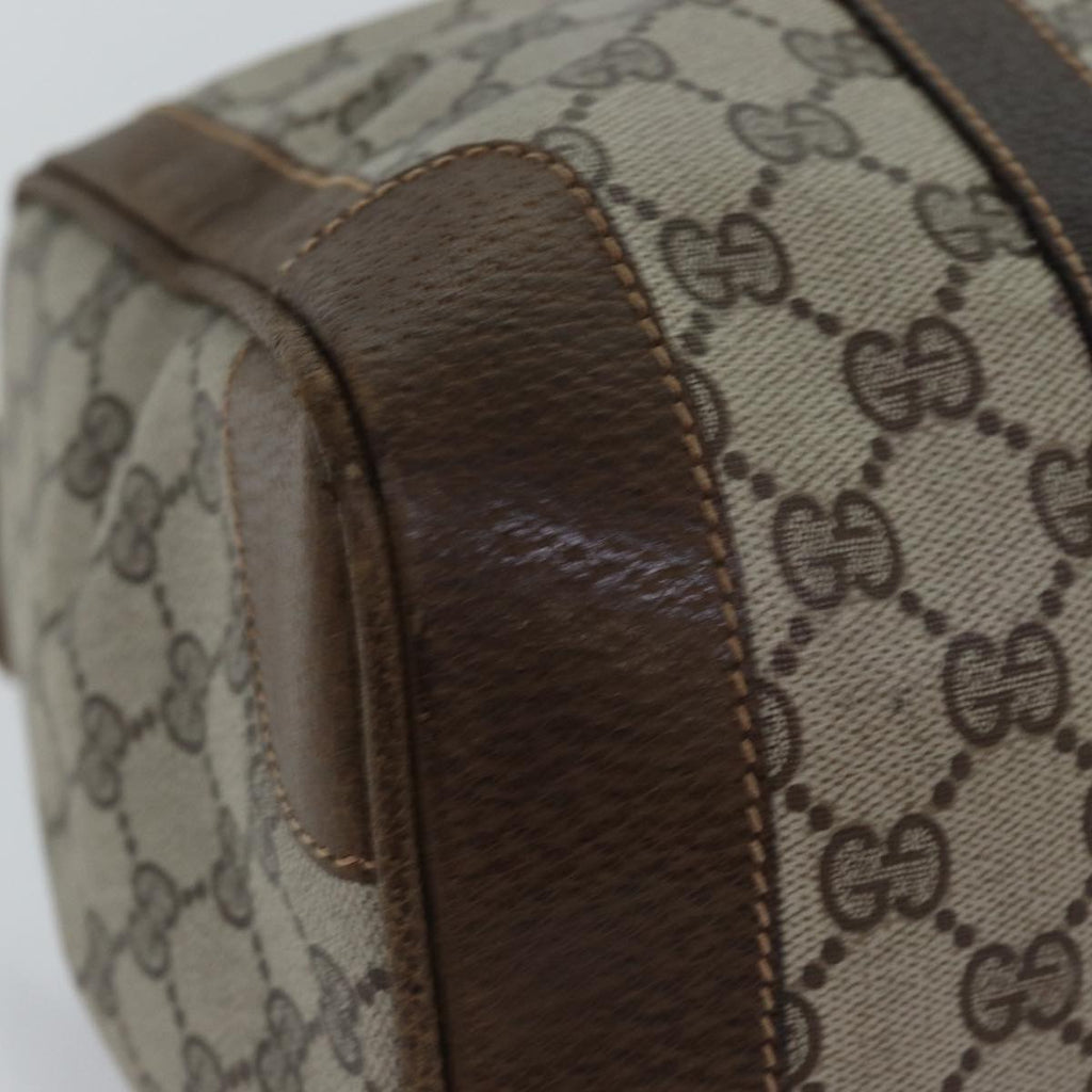GUCCI GG Supreme Web Sherry Line Boston Bag PVC Beige Red Green 75964