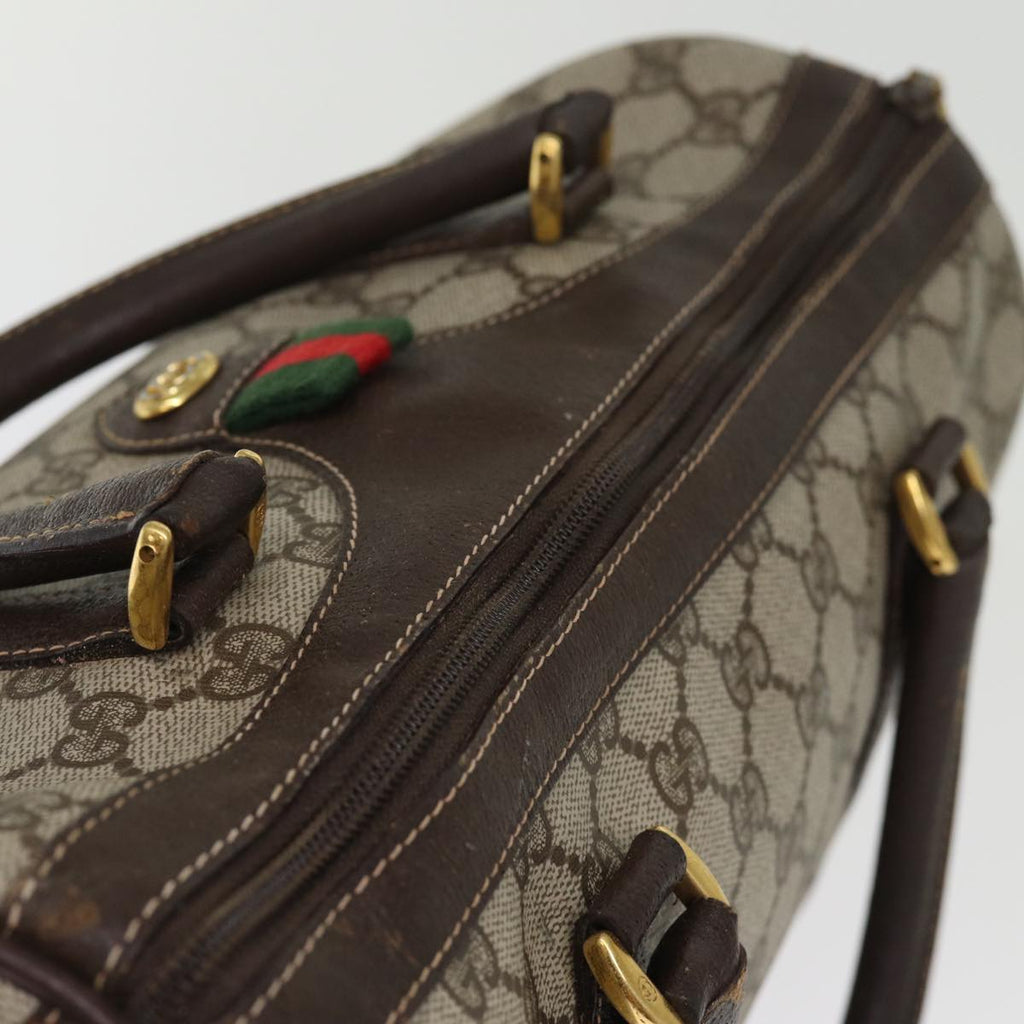 GUCCI GG Supreme Web Sherry Line Boston Bag PVC Beige Red 40 02 007 75965
