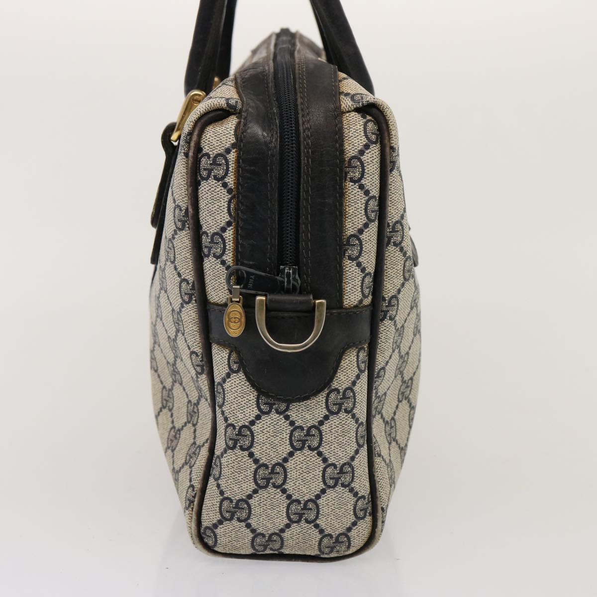 GUCCI GG Supreme Sherry Line Boston Bag PVC Navy Red 37 02 3839 75966