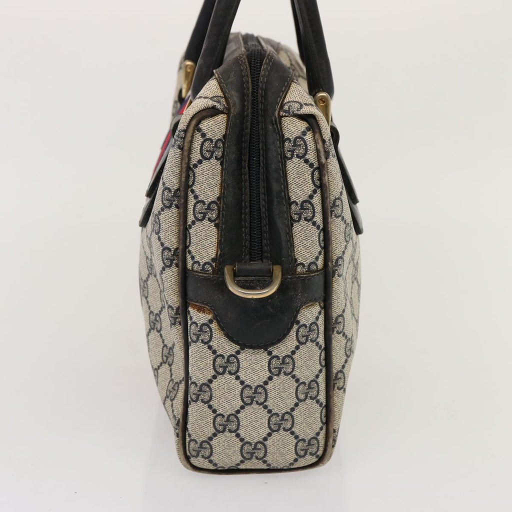 GUCCI GG Supreme Sherry Line Boston Bag PVC Navy Red 37 02 3839 75966