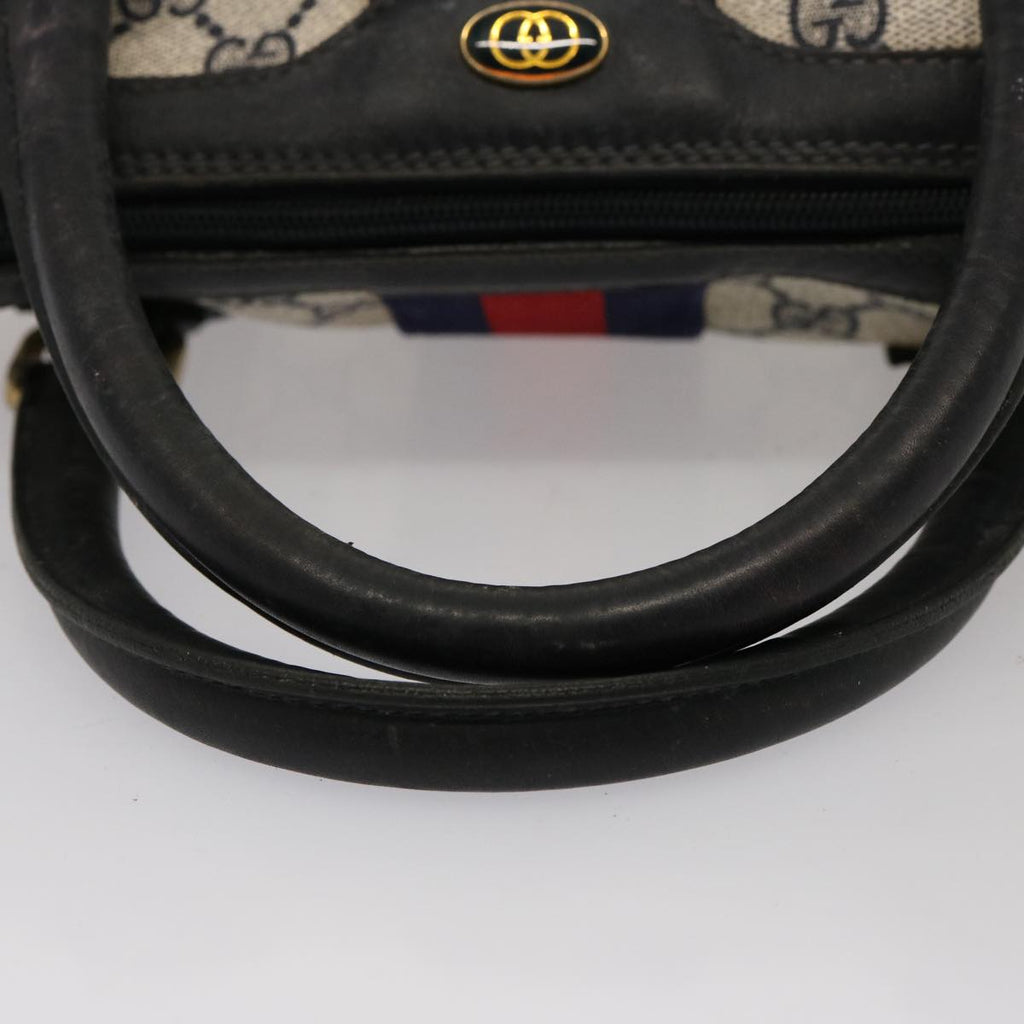 GUCCI GG Supreme Sherry Line Boston Bag PVC Navy Red 37 02 3839 75966