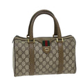 GUCCI GG Supreme Web Sherry Line Boston Bag PVC Beige Red 116 02 006 75968
