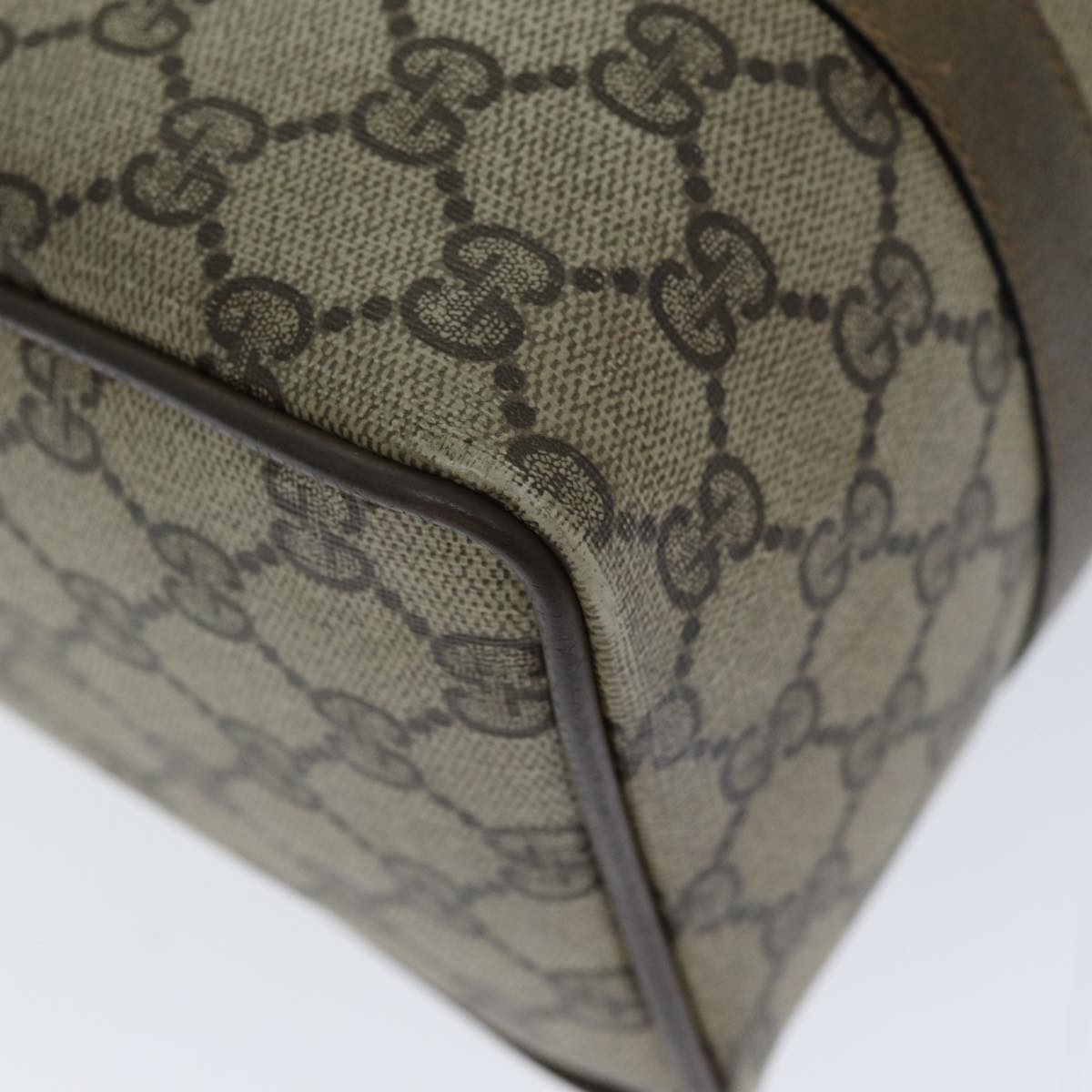GUCCI GG Supreme Web Sherry Line Boston Bag PVC Beige Red 116 02 006 75968