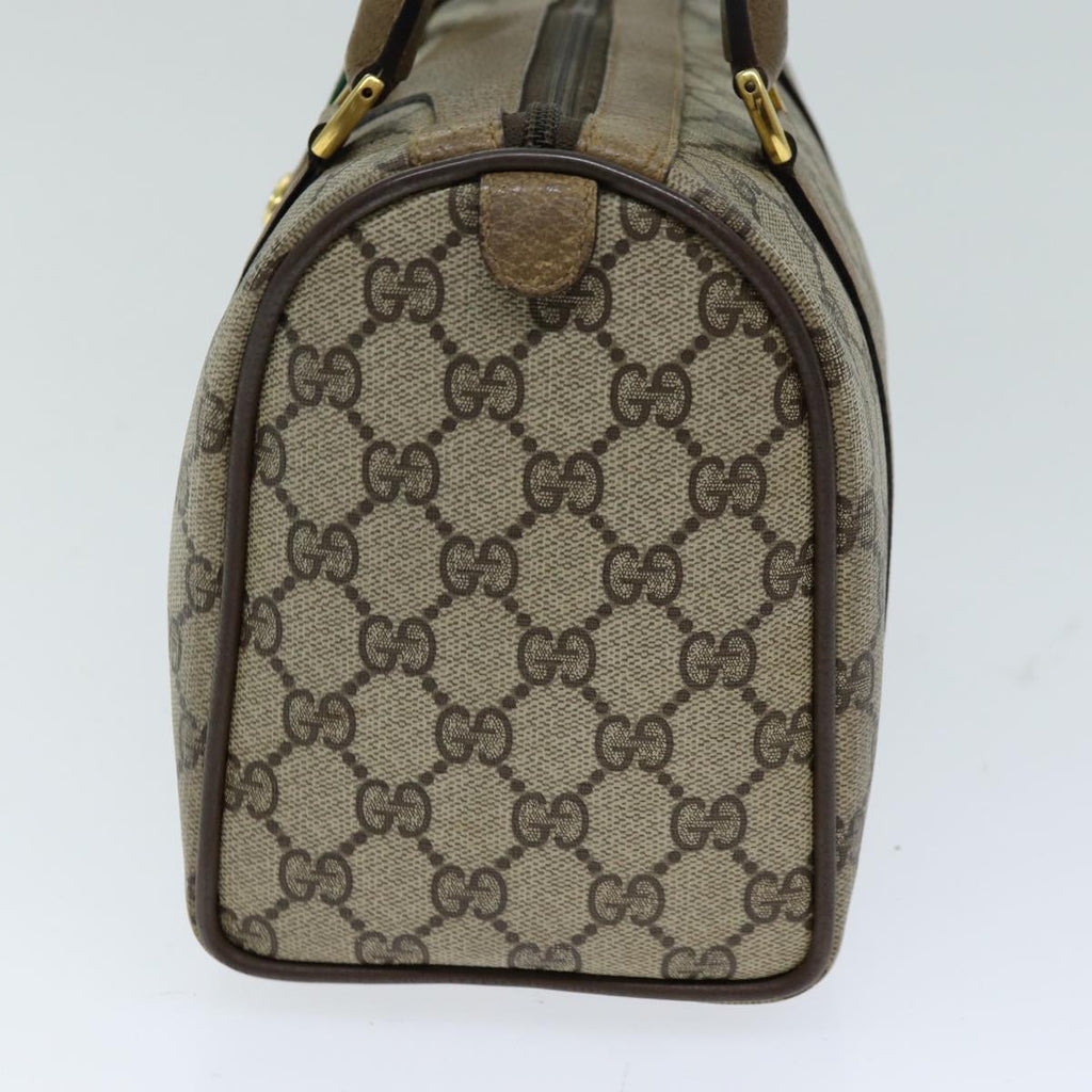 GUCCI GG Supreme Web Sherry Line Boston Bag PVC Beige Red 116 02 006 75968
