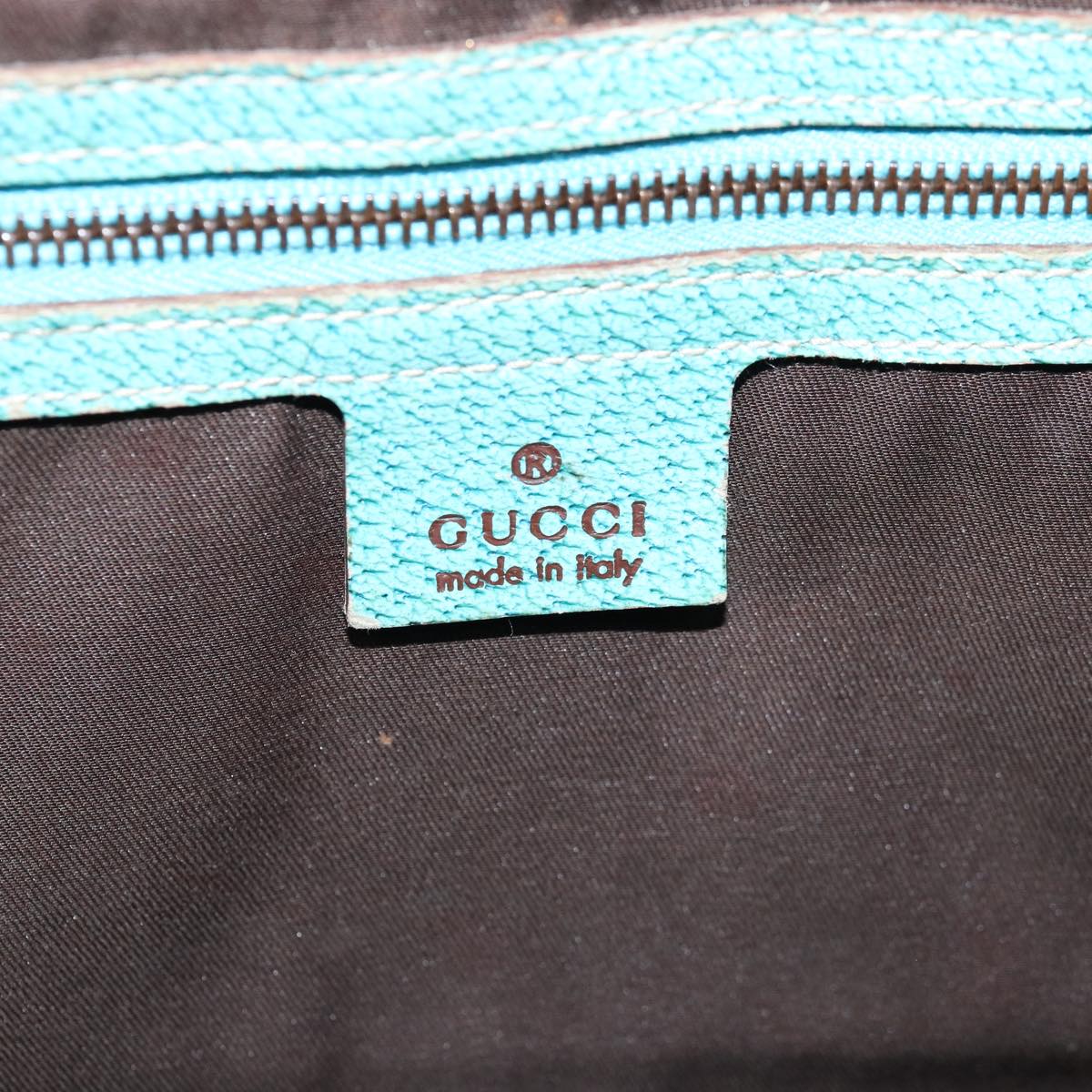 GUCCI GG Canvas Jackie Shoulder Bag Beige Light Blue 124407 75970