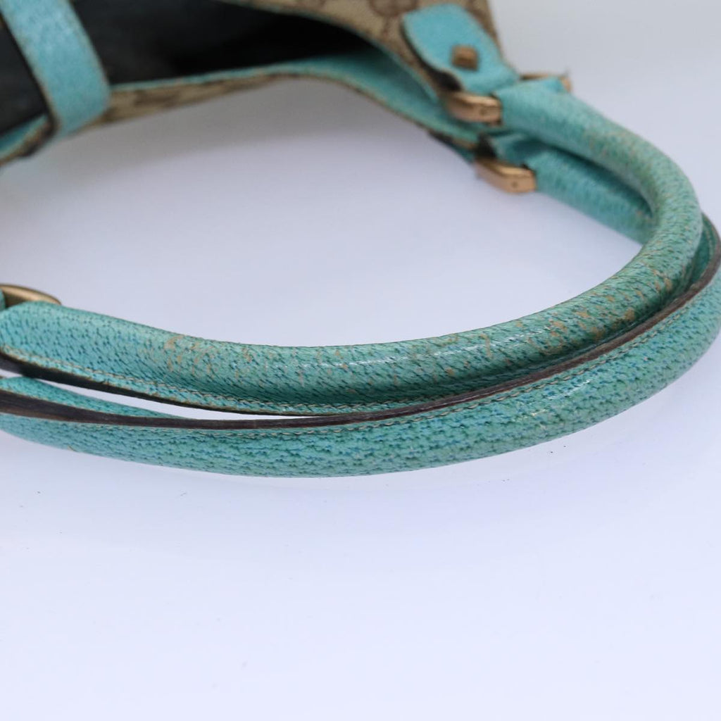 GUCCI GG Canvas Jackie Shoulder Bag Beige Light Blue 124407 75970