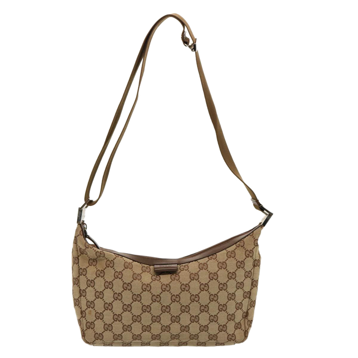 GUCCI GG Canvas Shoulder Bag Beige 35098 75971