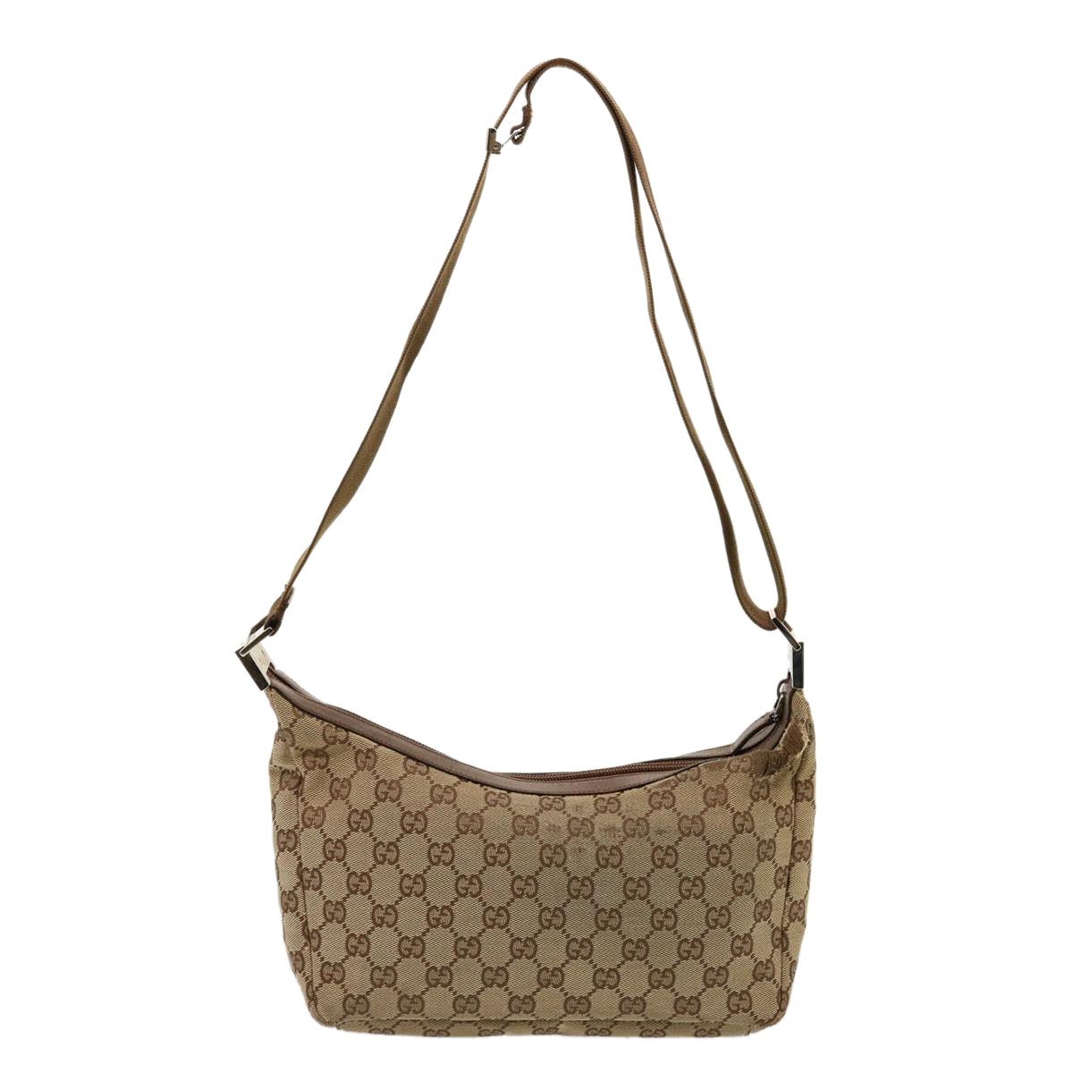 GUCCI GG Canvas Shoulder Bag Beige 35098 75971