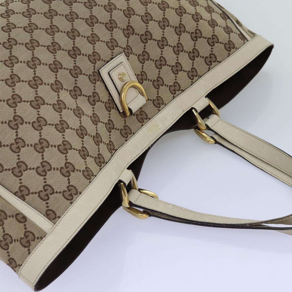 GUCCI GG Canvas Tote Bag Beige 141472 75973
