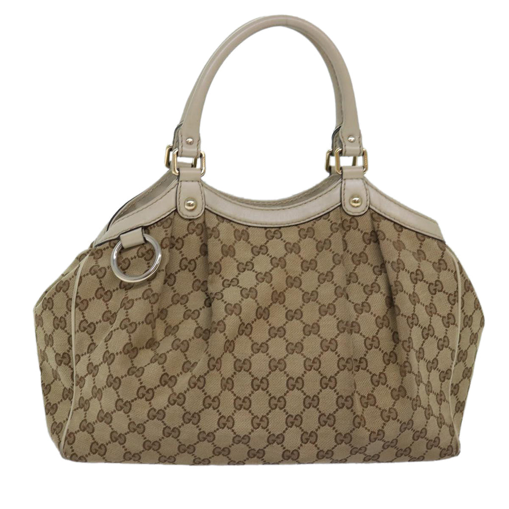 GUCCI GG Canvas Tote Bag Beige 211944 75975