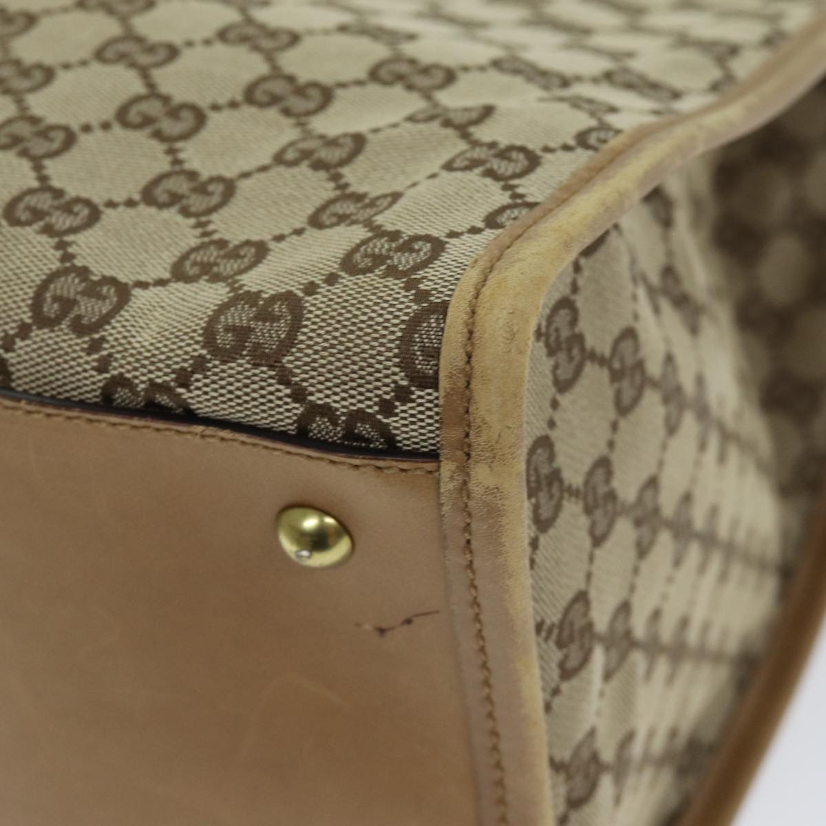 GUCCI GG Canvas Tote Bag Beige 109101 75976