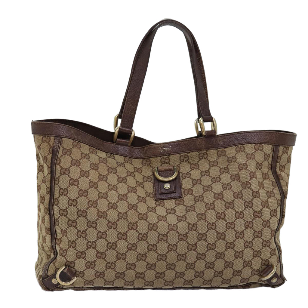 GUCCI GG Canvas Tote Bag Beige 141472 75977