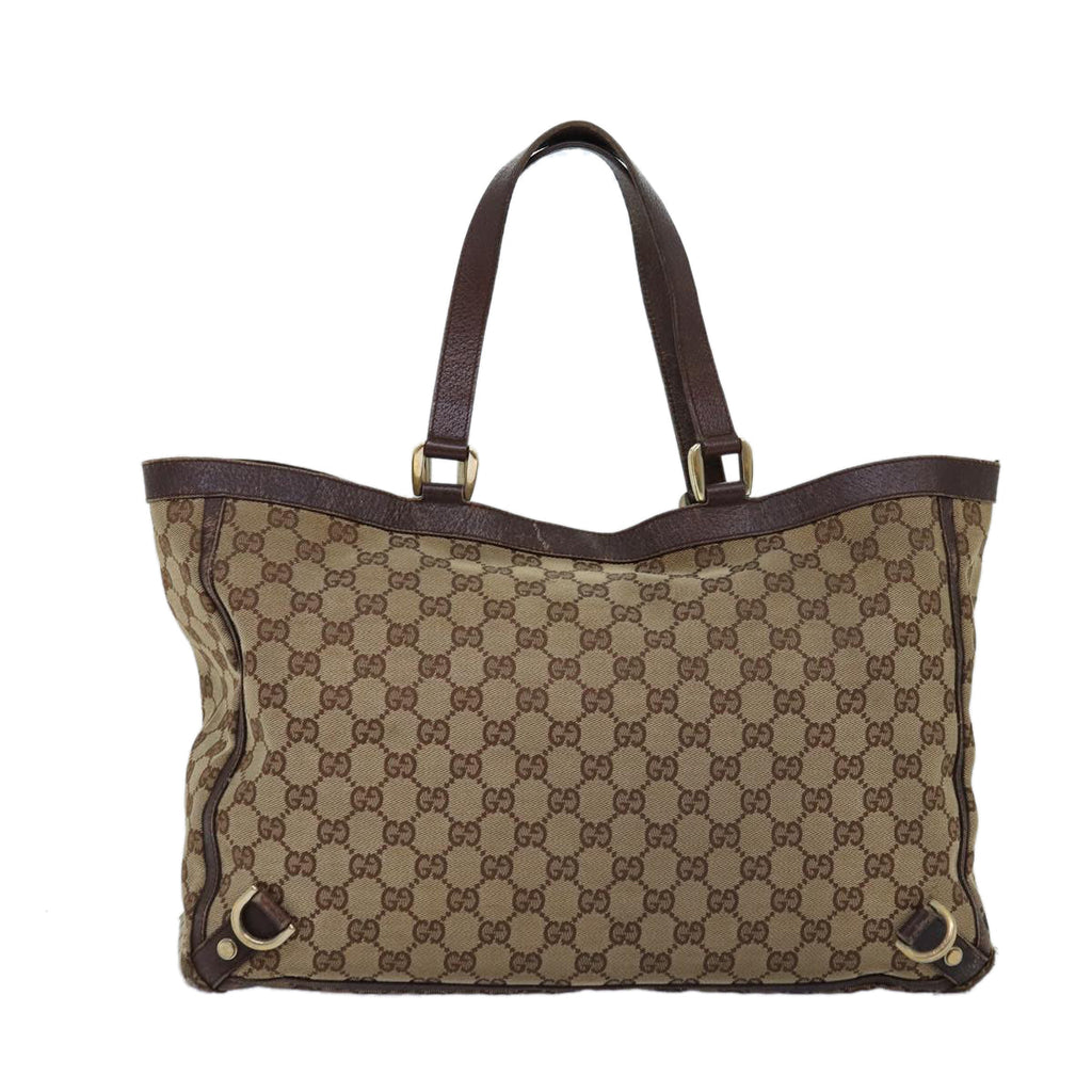 GUCCI GG Canvas Tote Bag Beige 141472 75977