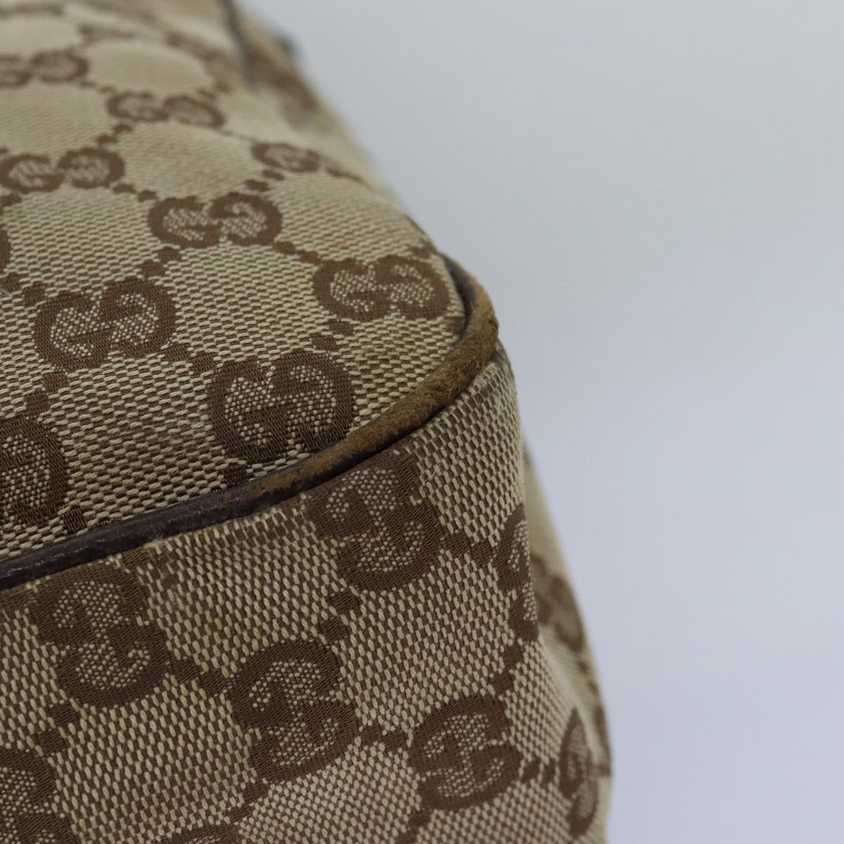 GUCCI GG Canvas Shoulder Bag Beige 131211 75979