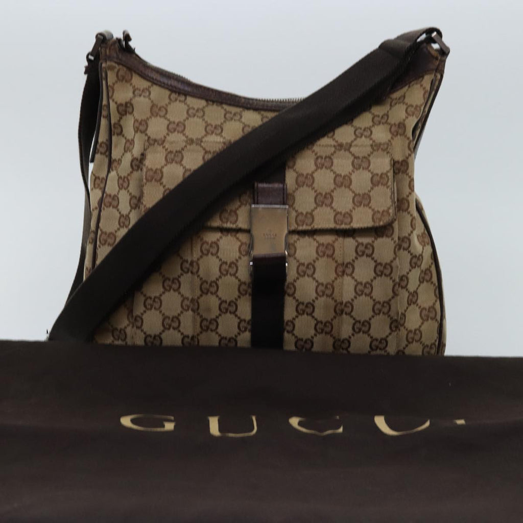 GUCCI GG Canvas Shoulder Bag Beige 131211 75979