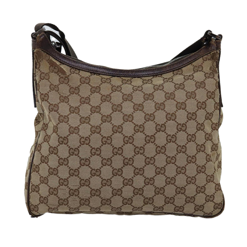 GUCCI GG Canvas Shoulder Bag Beige 131211 75979