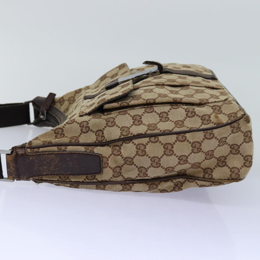 GUCCI GG Canvas Shoulder Bag Beige 131211 75979