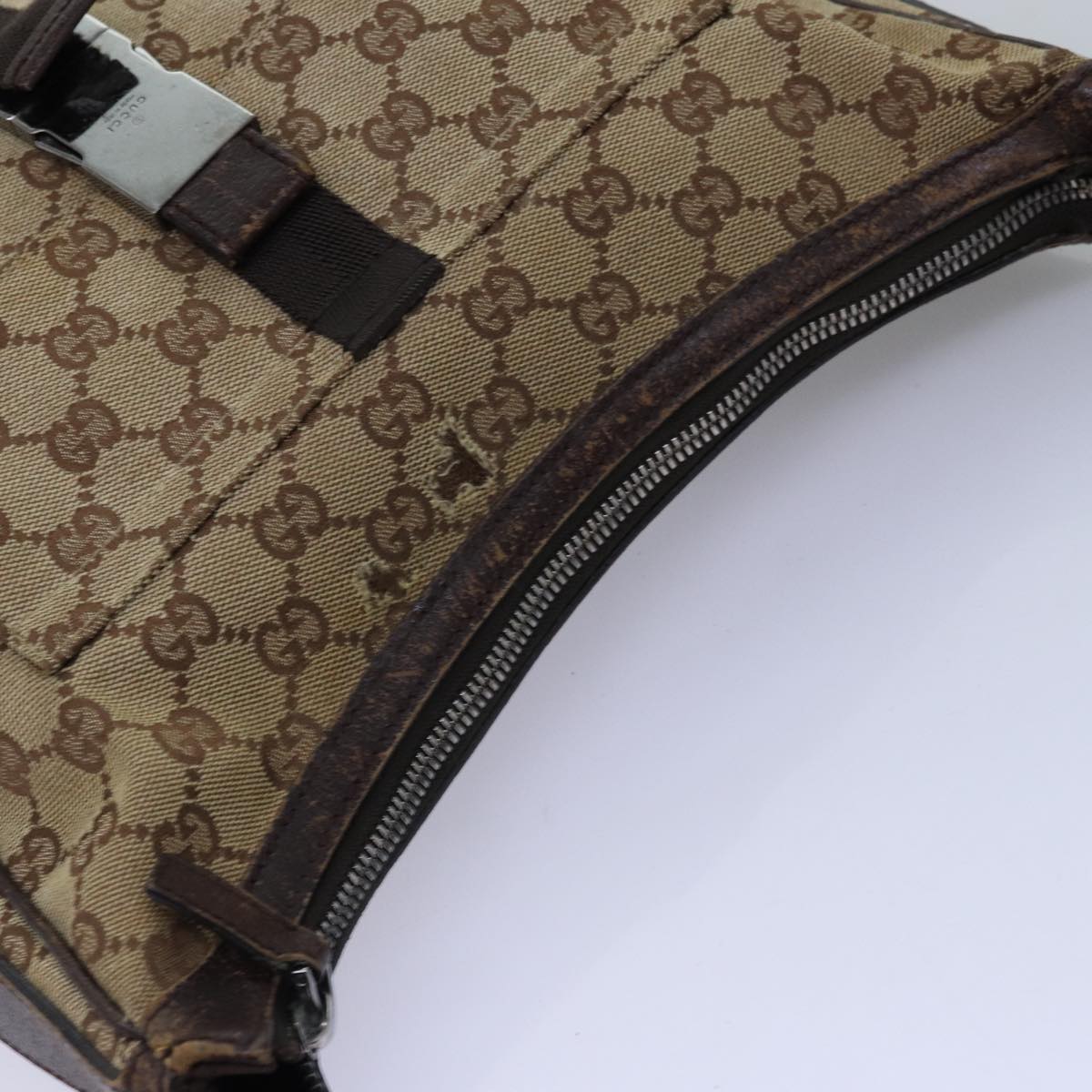 GUCCI GG Canvas Shoulder Bag Beige 131211 75979
