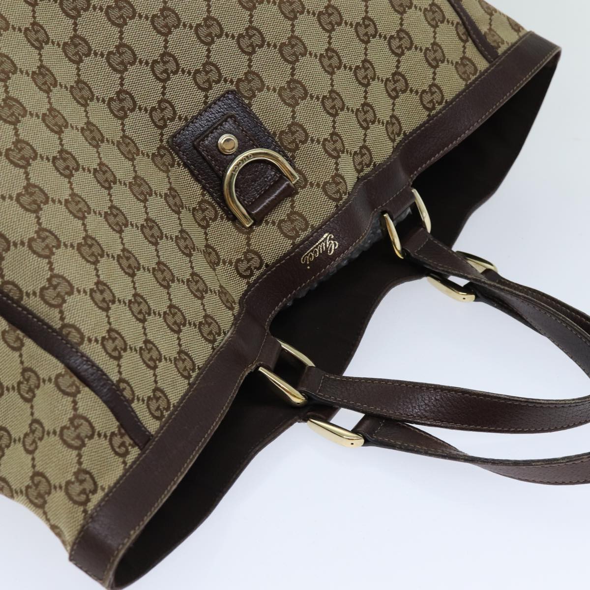 GUCCI GG Canvas Tote Bag Beige 130733 75981