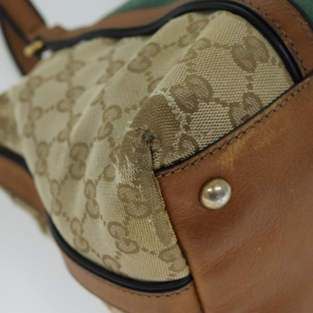 GUCCI GG Canvas Web Sherry Line Hand Bag 2way Beige Red Green 353114 75982