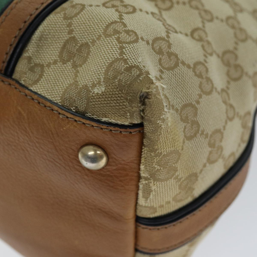 GUCCI GG Canvas Web Sherry Line Hand Bag 2way Beige Red Green 353114 75982
