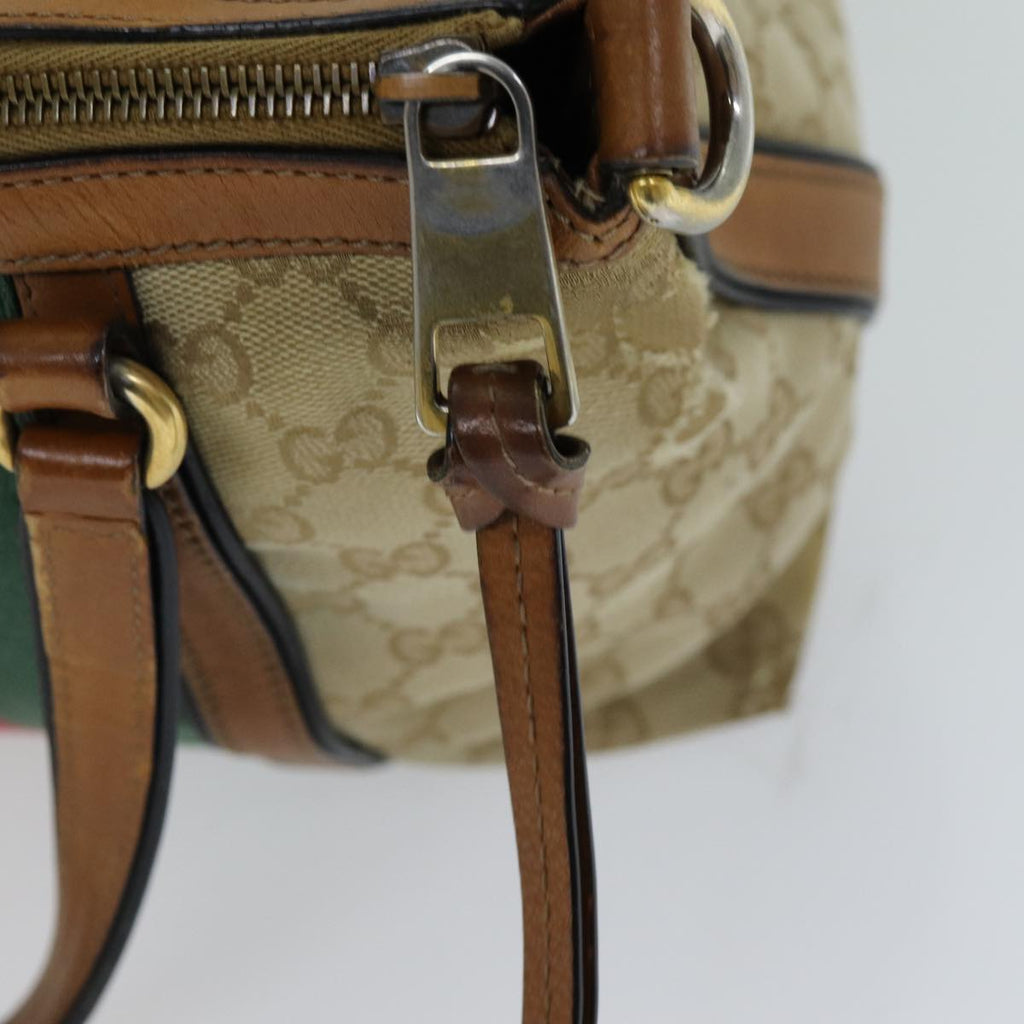GUCCI GG Canvas Web Sherry Line Hand Bag 2way Beige Red Green 353114 75982