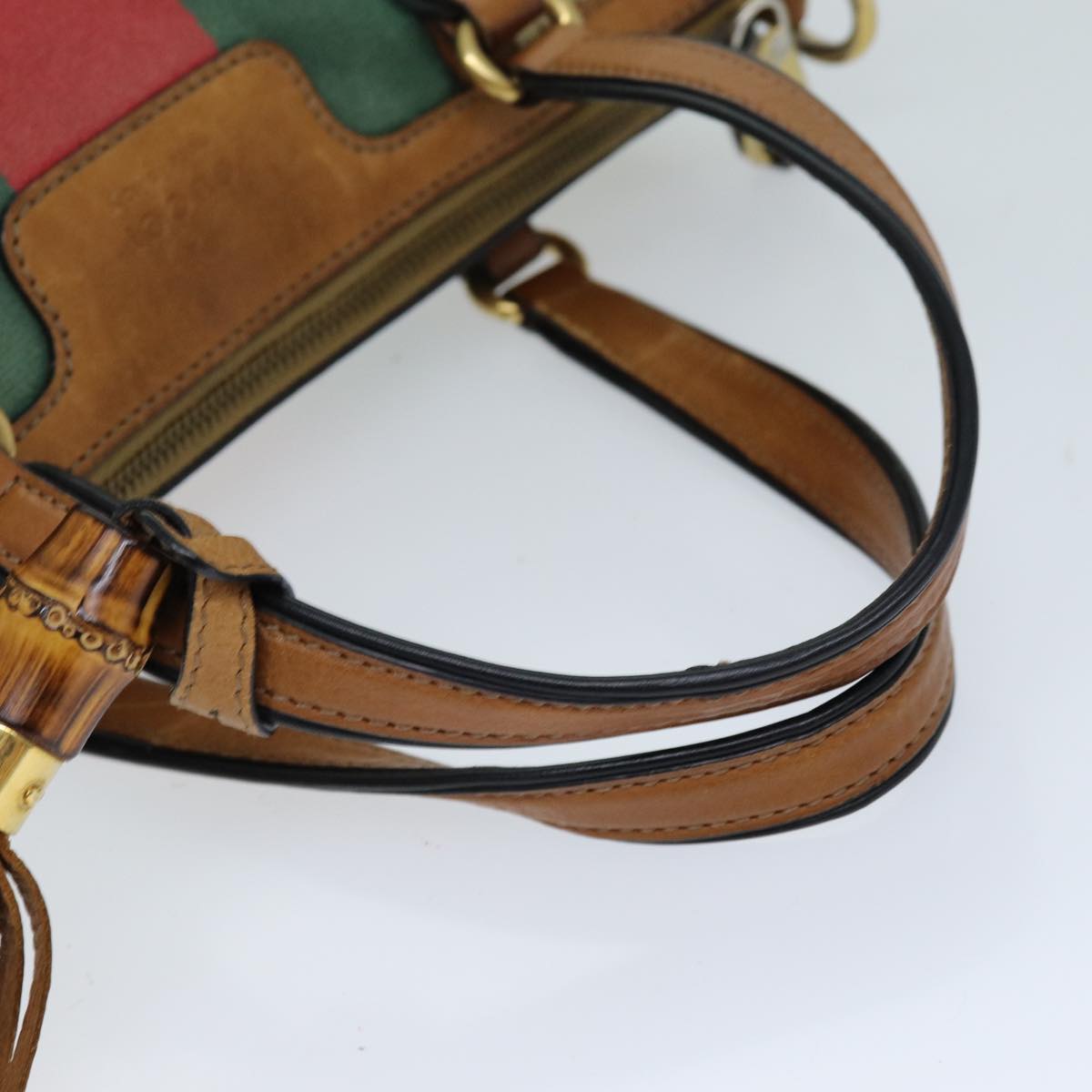 GUCCI GG Canvas Web Sherry Line Hand Bag 2way Beige Red Green 353114 75982