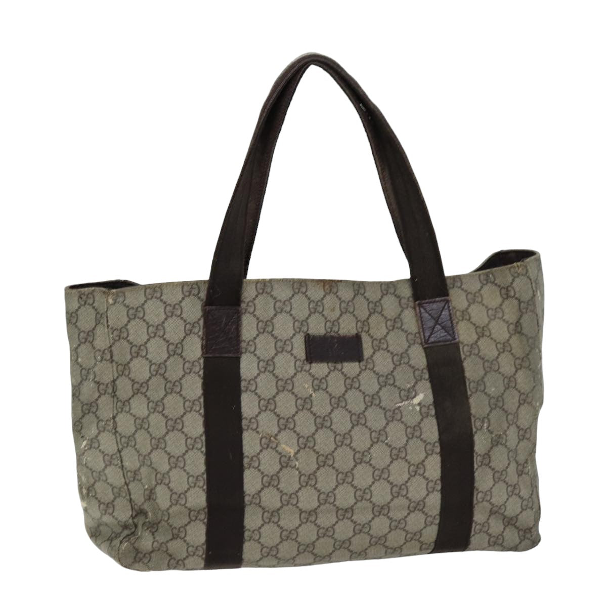 GUCCI GG Supreme Tote Bag PVC Beige 141624 75986