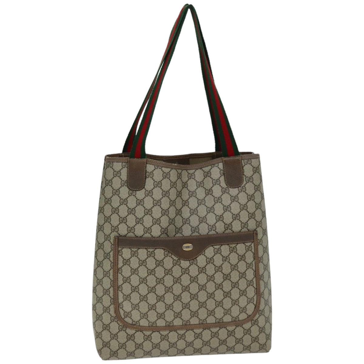 GUCCI GG Supreme Web Sherry Line Tote Bag PCVLeather Beige 39 02 003 75990