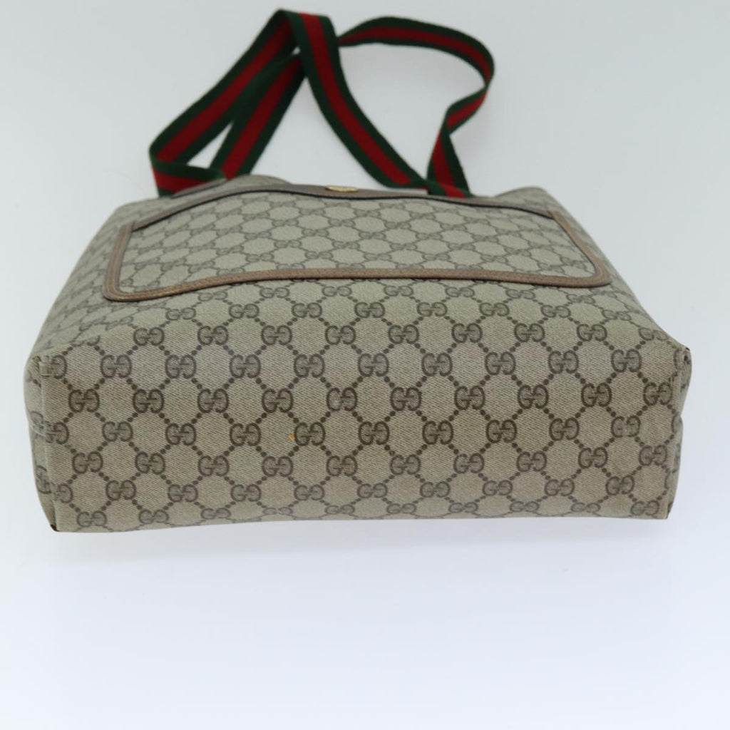 GUCCI GG Supreme Web Sherry Line Tote Bag PCVLeather Beige 39 02 003 75990