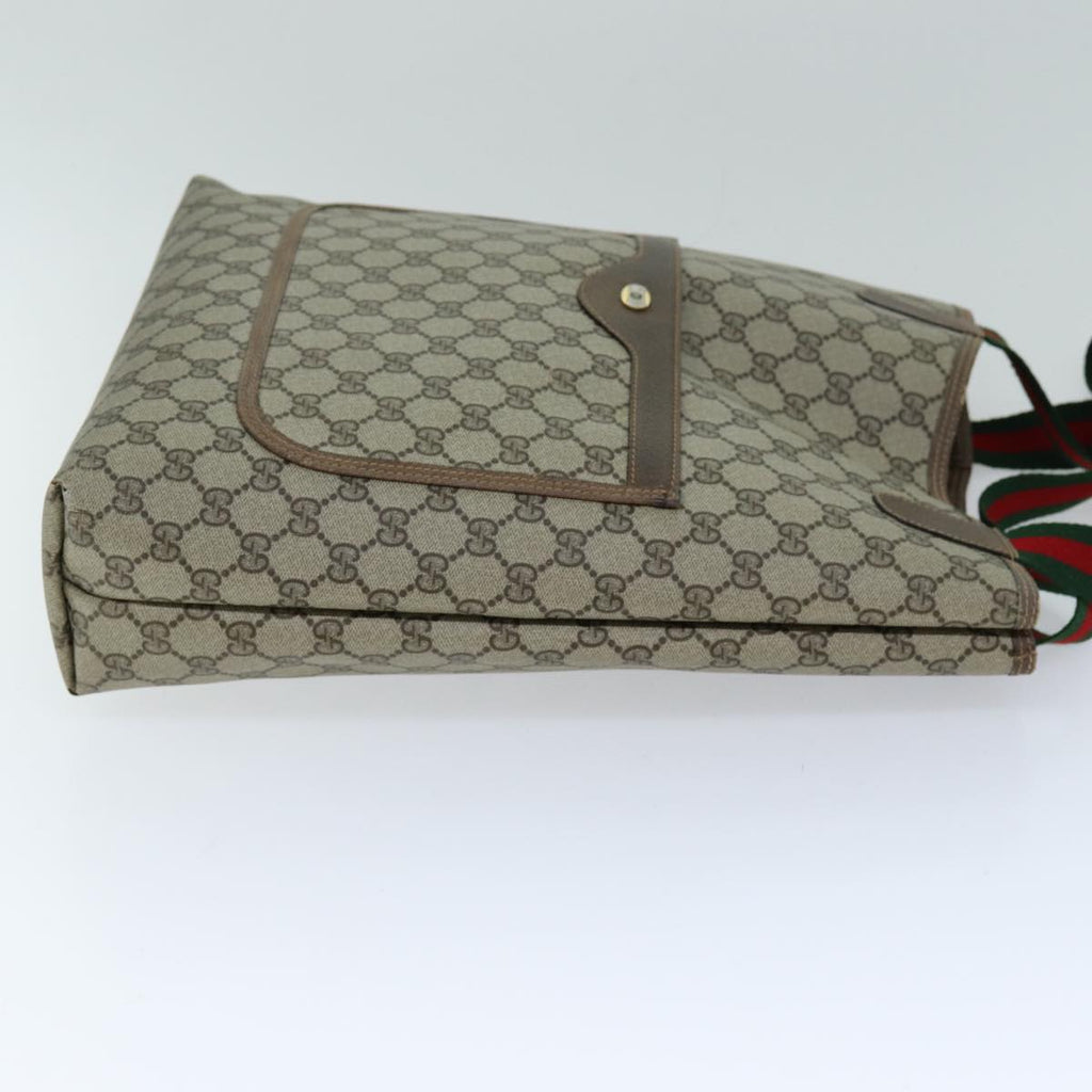 GUCCI GG Supreme Web Sherry Line Tote Bag PCVLeather Beige 39 02 003 75990
