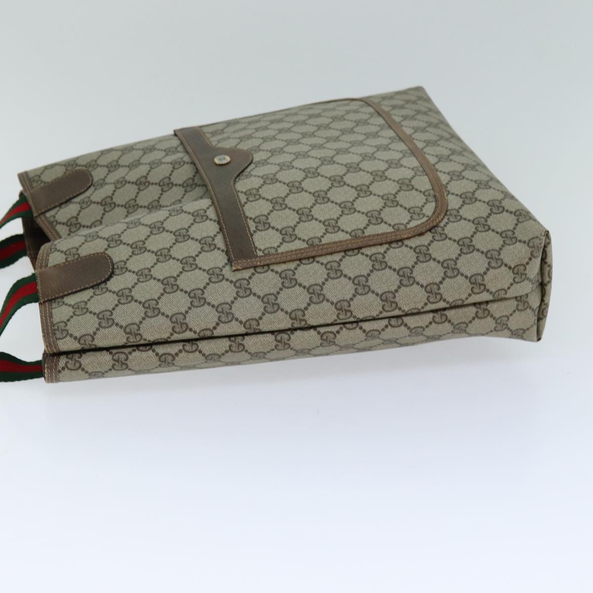 GUCCI GG Supreme Web Sherry Line Tote Bag PCVLeather Beige 39 02 003 75990