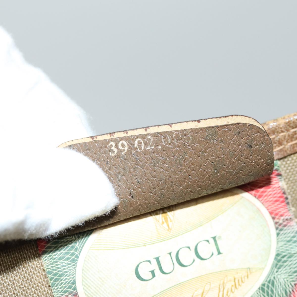 GUCCI GG Supreme Web Sherry Line Tote Bag PCVLeather Beige 39 02 003 75991