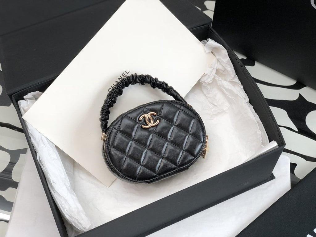CHLVanity Case Shiny Gold Black Bag For Women 9.5cm/3.7in