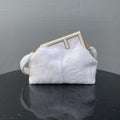 FI First MeGLAMIum White Fox Fur Bag For Woman 32.5cm/13in